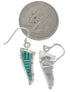 Turquoise Inlay Silver Hook Dangle Earrings FX31066